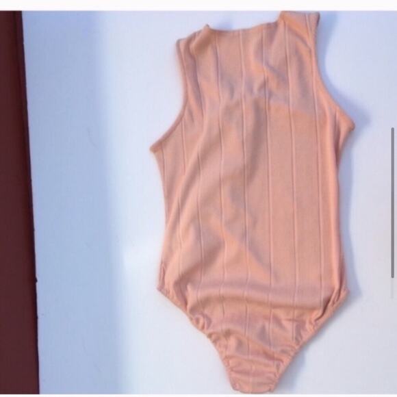 Missguided Lace Up Front Bodysuit Nude Size 8 - Picture 4 of 8